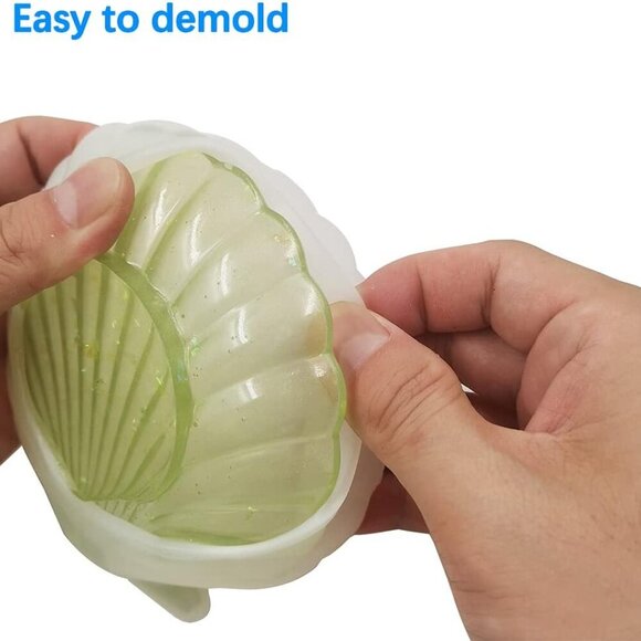 2 PCS Shell Resin Mould, Silicone Mould for Resin Casting Dish, Epoxy Resin Jewe - Picture 7 of 10